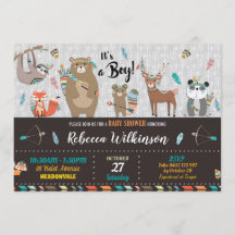 Invitación a la ducha para bebés en Woodland Baby 