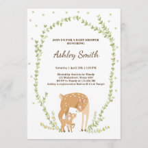 Invitación a la ducha para bebés Woodland Forest