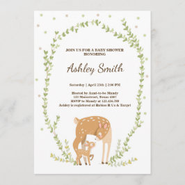 Invitación a la ducha para bebés Woodland Forest