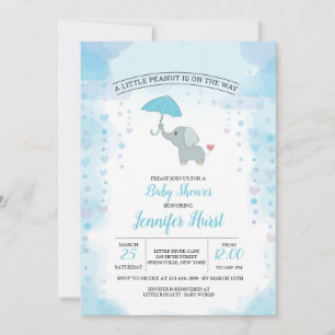 Invitación a la ducha para elefantes bebés