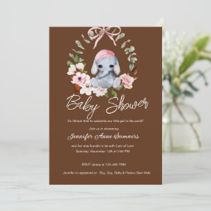 Invitación a la ducha para elefantes bebés
