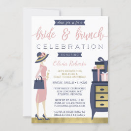 Invitación a la ducha para novias y brunch, marina