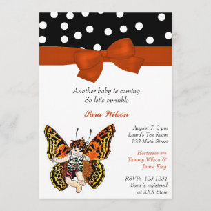 Invitación a la ducha para rociar bebé de mariposa