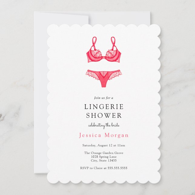 Invitación a la ducha Purple Lingerie (Anverso)
