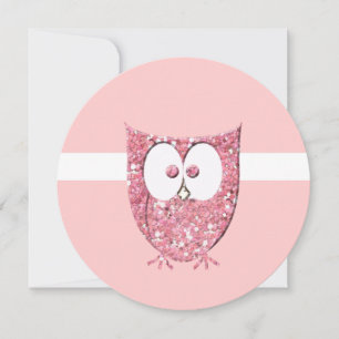 Invitación a la ducha redonda de Purpurina rosa Le