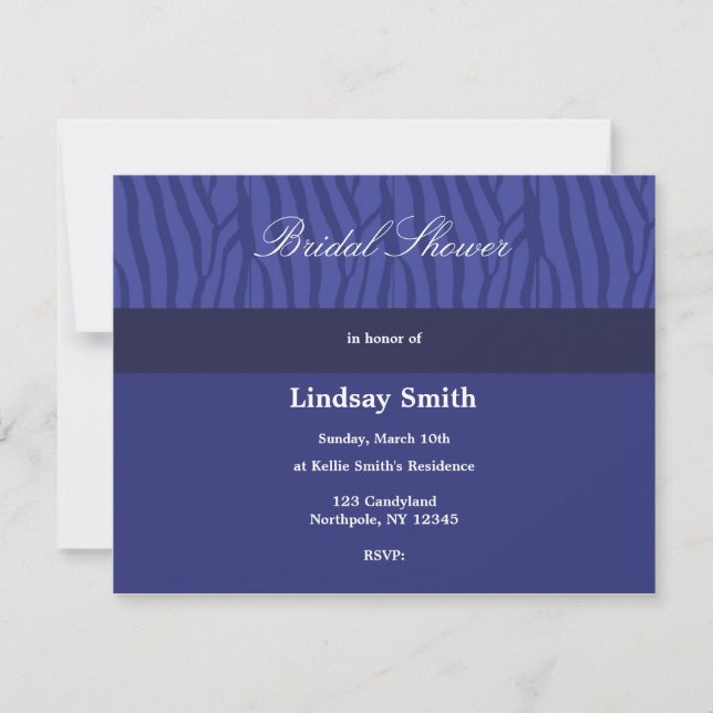 Invitación a la ducha Royal Blue Bridal (Anverso)