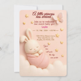 Invitación a la ducha Rubor Pink Baby Girl