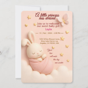 Invitación a la ducha Rubor Pink Baby Girl