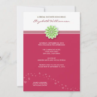 Invitación a la ducha simple con flores (fuschia)