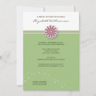 Invitación a la ducha simple con flores (menta)