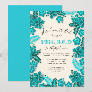 Invitación a la ducha tropical de novias de Aqua H