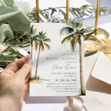 Invitación A La Ducha Tropical Palm And Beach Brid