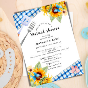 Invitación a la ducha virtual para bebés, adalid a