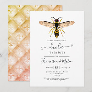 Invitación a la ducha Wasp Wedding Española
