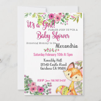 Invitación a la ducha Woodland Fox Baby