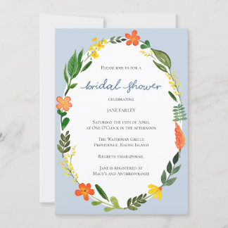 Invitación a la ducha Wreath Brillante