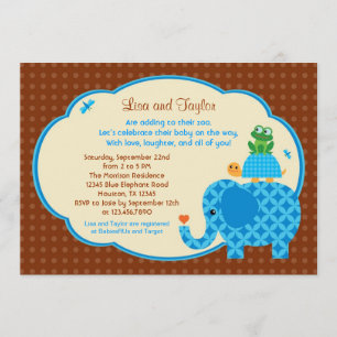 Invitación a la ducha Zoo Baby Boy