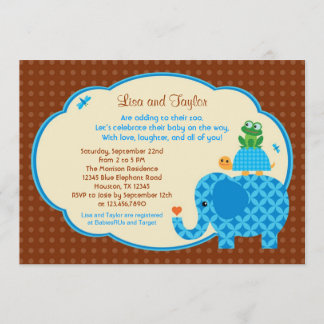 Invitación a la ducha Zoo Baby Boy