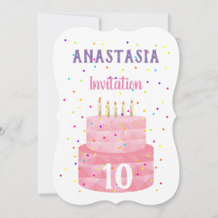 Invitación a la edad del pastel de cumpleaños y la