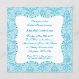 Invitación a la elegancia azul Damask