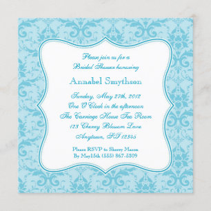 Invitación a la elegancia azul Damask