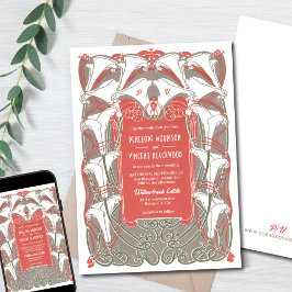 Invitación a la elegancia de Art Nouveau Calla Lil