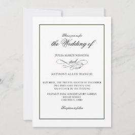 Invitación a la elegancia simple de pino y nieve