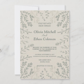 Invitación a la elegante boda de flores