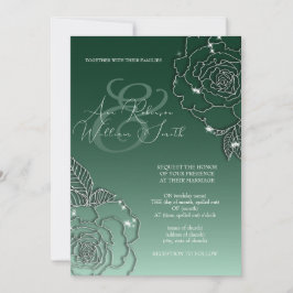 Invitación a la elegante boda de la Plata Verde Es