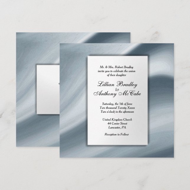 Invitación a la elegante boda de niebla (Anverso / Reverso)