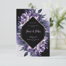 Invitación a la elegante boda púrpura [personaliza