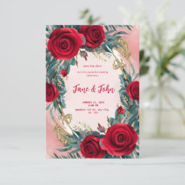 Invitación a la elegante boda roja [personalizada]