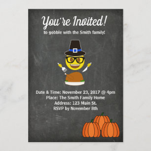 Invitación a la Emoji de Acción de Gracias 2017
