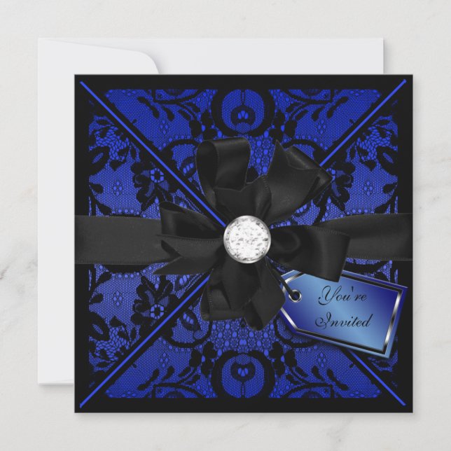 Invitación a la encaje floral con aroma de diamant (Anverso)