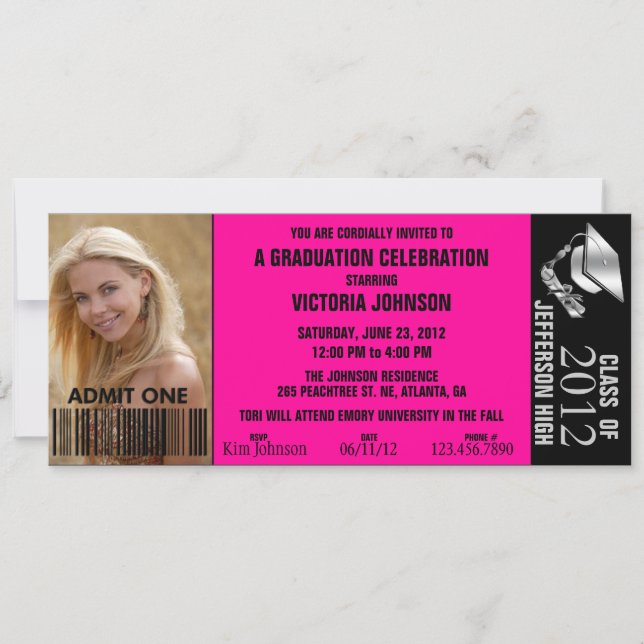 Invitación a la entrada de admisión de Personaliza (Anverso)
