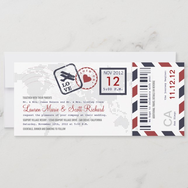 Invitación a la entrada de Airmail con tarjeta de  (Anverso)