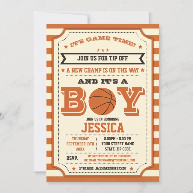 Invitación a la entrada de Baby Shower de balonces (Anverso)