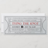 Invitación a la entrada de Boda de cine de época