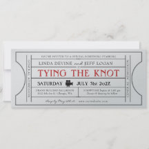 Invitación a la entrada de Boda de cine de época