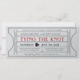 Invitación a la entrada de Boda de cine de época