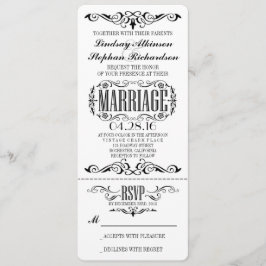 Invitación a la entrada de bodas de vintage