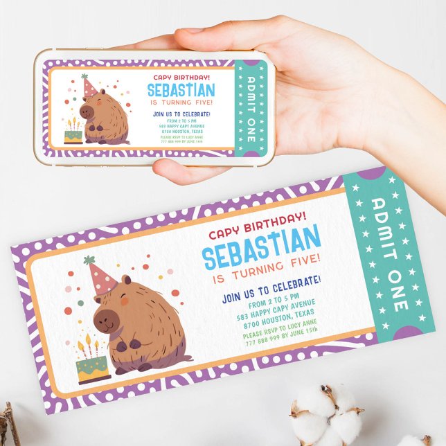 Invitación a la entrada de cumpleaños de Capybara (Subido por el creador)