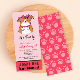 Invitación a la entrada de cumpleaños de Puppy Paw