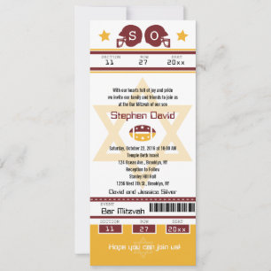 Invitación a la entrada de fútbol de Bar Mitzvah