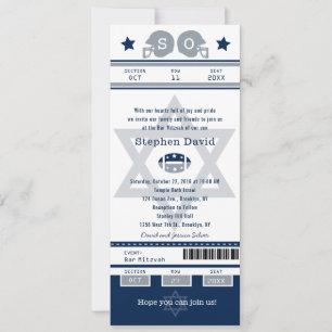 Invitación a la entrada de fútbol de Mitzvah Bar B