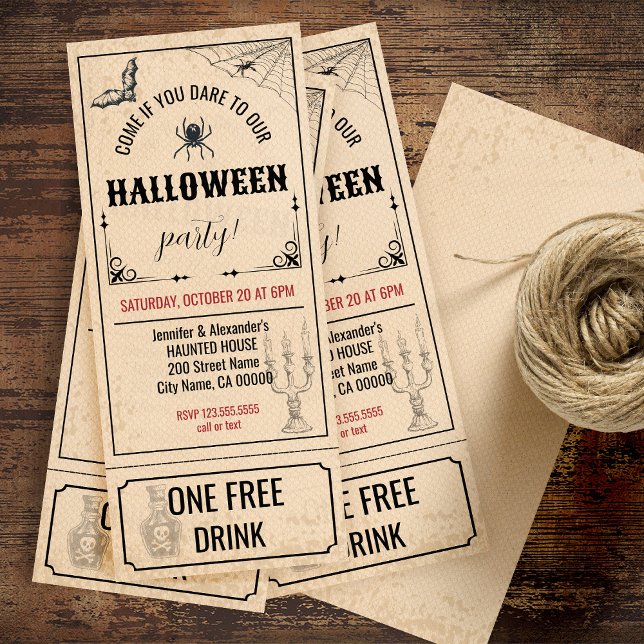 Invitación a la entrada de Halloween de época (Subido por el creador)