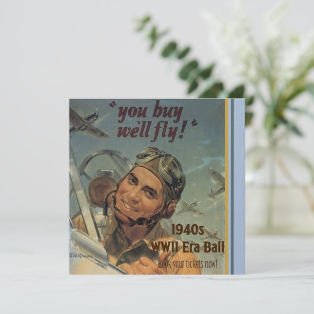 Invitación a la era de la Segunda Guerra Mundial (Anverso de pie)