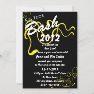 Invitación a la erupción de Año Nuevo amarillo