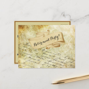 Invitación a la escritura a mano antigua con probl