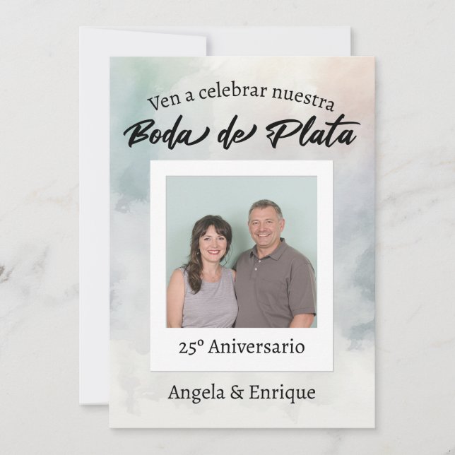 Invitación a la escuela 25 años Foto Personalizada (Anverso)